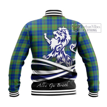 Barclay Hunting Ancient Tartan Baseball Jacket with Alba Gu Brath Regal Lion Emblem