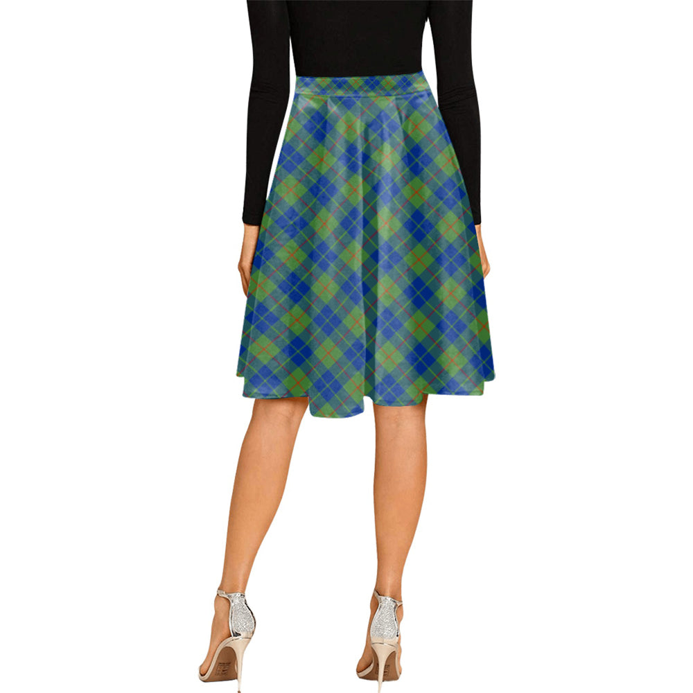 Barclay Hunting Ancient Tartan Melete Pleated Midi Skirt - Tartanvibesclothing