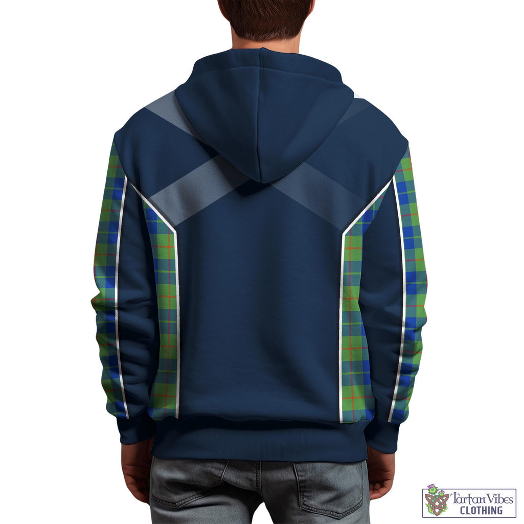 Tartan Vibes Clothing Barclay Hunting Ancient Tartan Hoodie with Family Crest and Scottish Thistle Vibes Sport Style