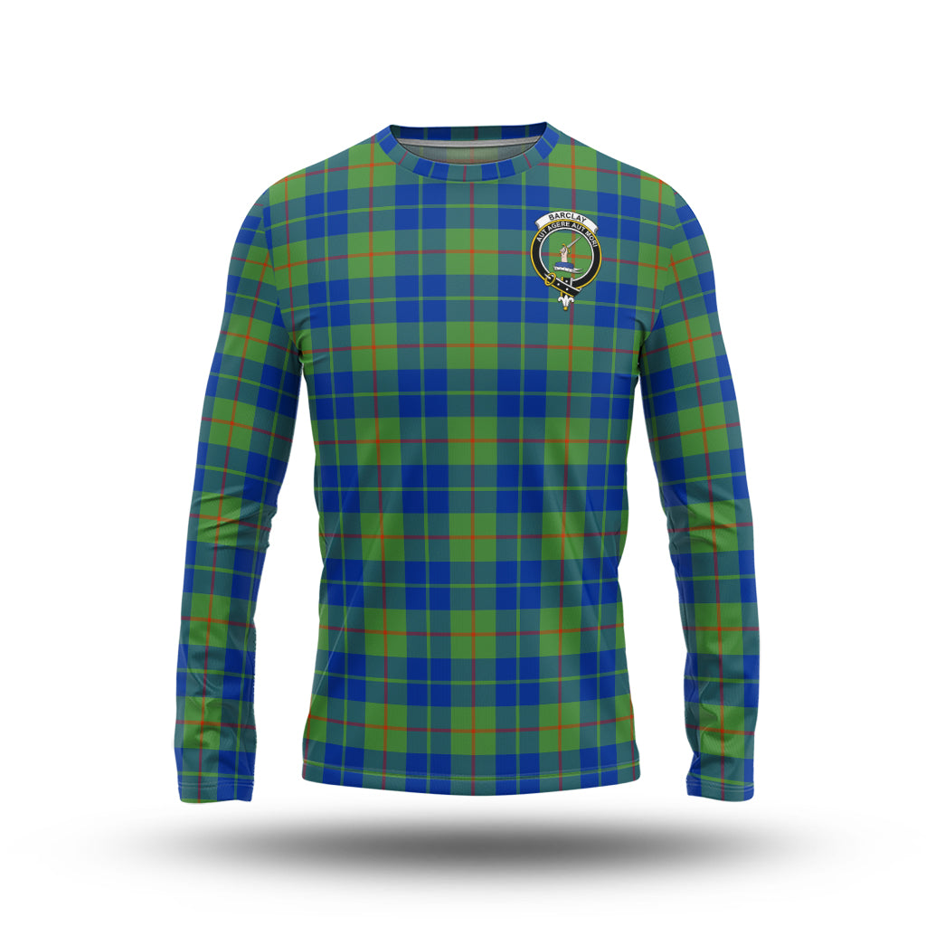 Barclay Hunting Ancient Tartan Long Sleeve T-Shirt with Family Crest - Tartanvibesclothing