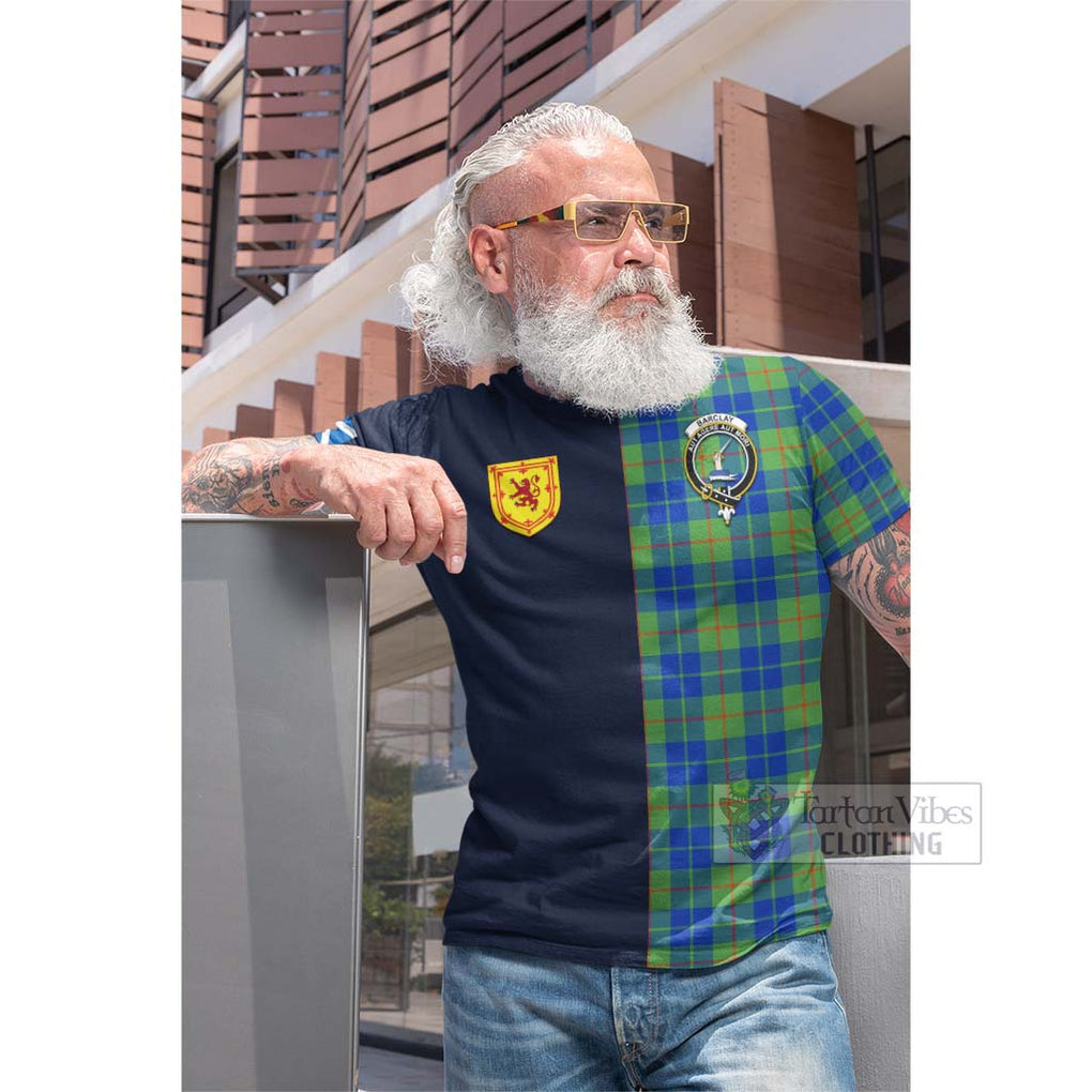 Tartan Vibes Clothing Barclay Hunting Ancient Tartan Cotton T-shirt with Scottish Lion Royal Arm Half Style