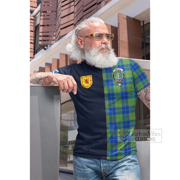 Barclay Hunting Ancient Tartan Cotton T-shirt Alba with Scottish Lion Royal Arm Half Style