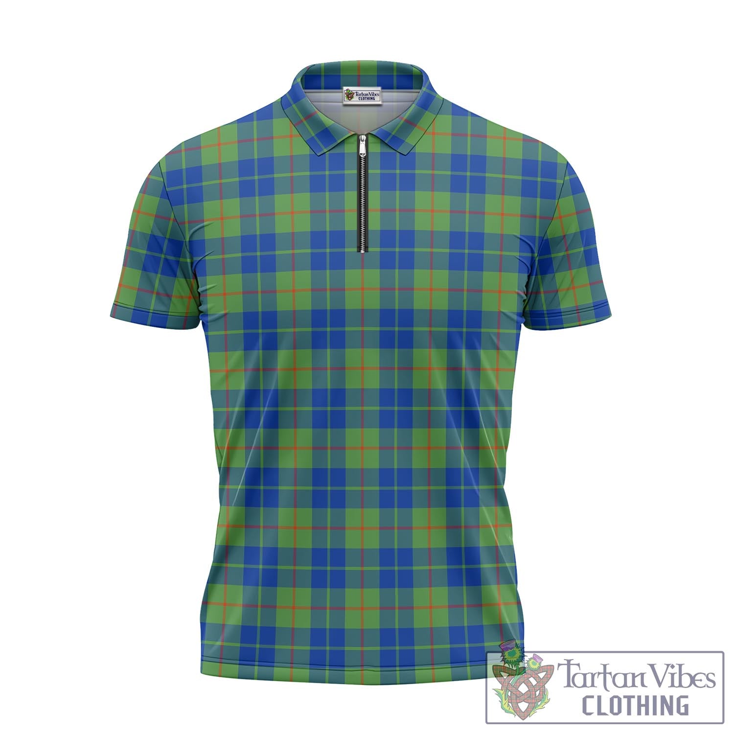 Tartan Vibes Clothing Barclay Hunting Ancient Tartan Zipper Polo Shirt