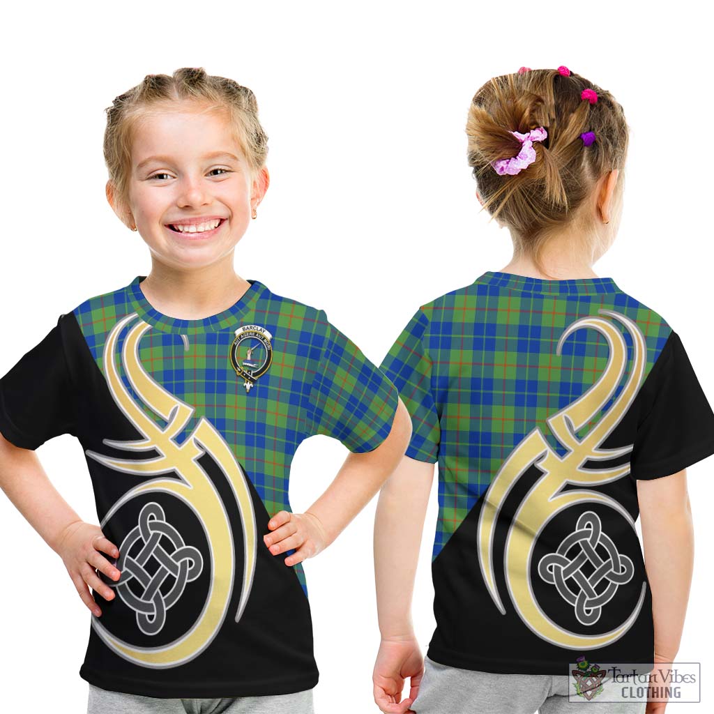 Barclay Hunting Ancient Tartan Kid T-Shirt with Family Crest and Celtic Symbol Style - Tartan Vibes Clothing