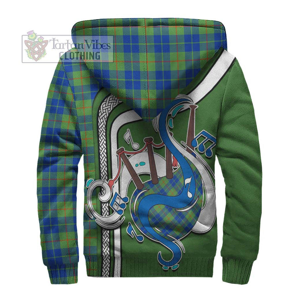 Barclay Hunting Ancient Tartan Sherpa Hoodie with Epic Bagpipe Style - Tartanvibesclothing Shop