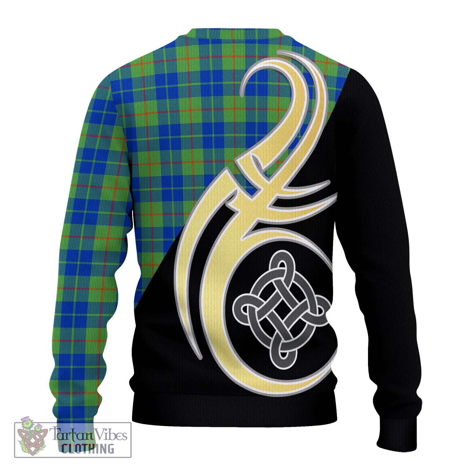 Barclay Hunting Ancient Tartan Knitted Sweater with Family Crest and Celtic Symbol Style - Tartan Vibes Clothing