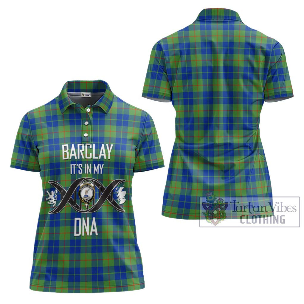 Barclay Hunting Ancient Tartan Women's Polo Shirt with Family Crest DNA In Me Style - Tartanvibesclothing Shop