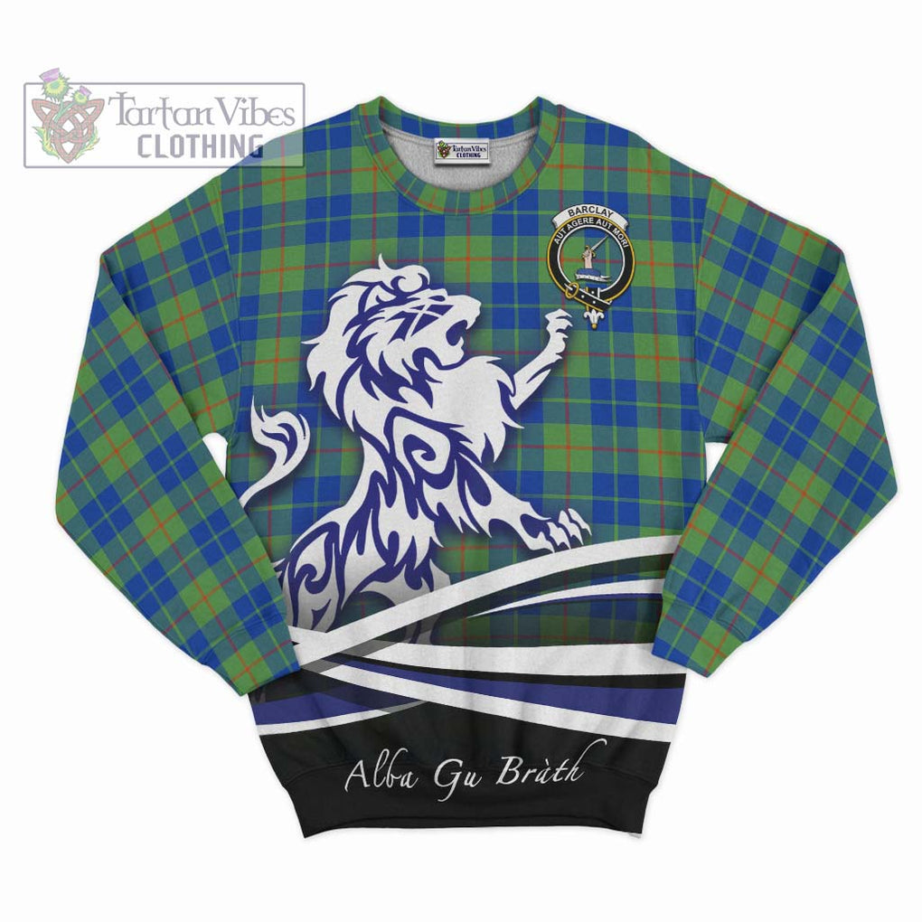 Barclay Hunting Ancient Tartan Sweatshirt with Alba Gu Brath Regal Lion Emblem - Tartanvibesclothing Shop