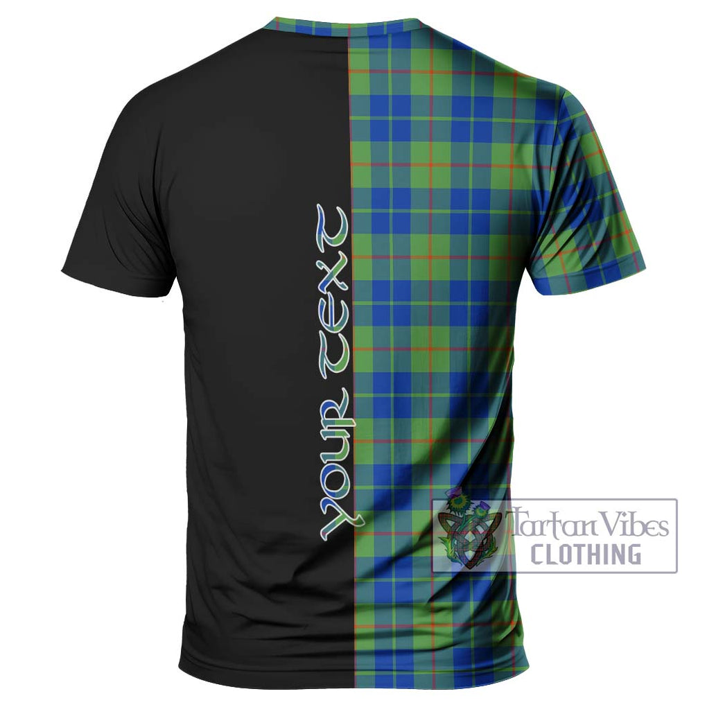 Barclay Hunting Ancient Tartan T-Shirt with Family Crest and Half Of Me Style - Tartanvibesclothing Shop