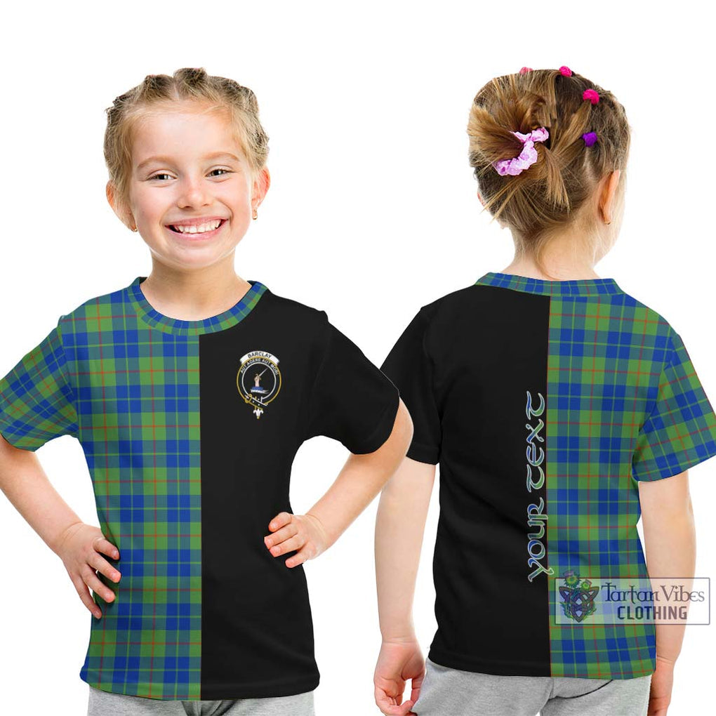 Barclay Hunting Ancient Tartan Kid T-Shirt with Family Crest and Half Of Me Style - Tartanvibesclothing Shop