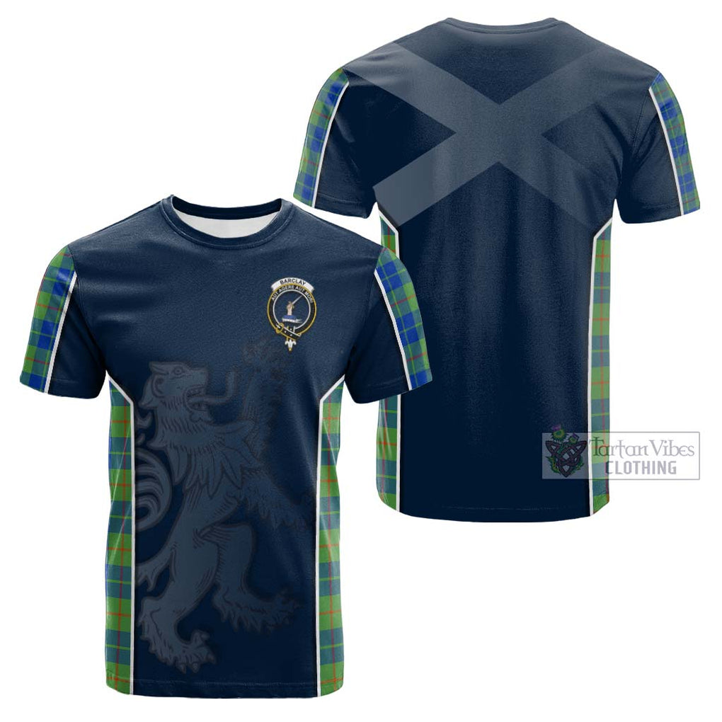 Tartan Vibes Clothing Barclay Hunting Ancient Tartan Cotton T-shirt with Family Crest and Lion Rampant Vibes Sport Style