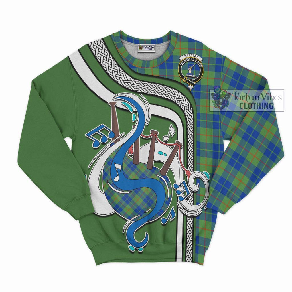 Barclay Hunting Ancient Tartan Sweatshirt with Epic Bagpipe Style - Tartanvibesclothing Shop