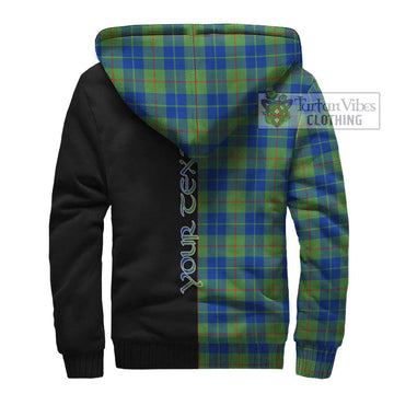 Barclay Hunting Ancient Tartan Sherpa Hoodie with Family Crest and Half Of Me Style