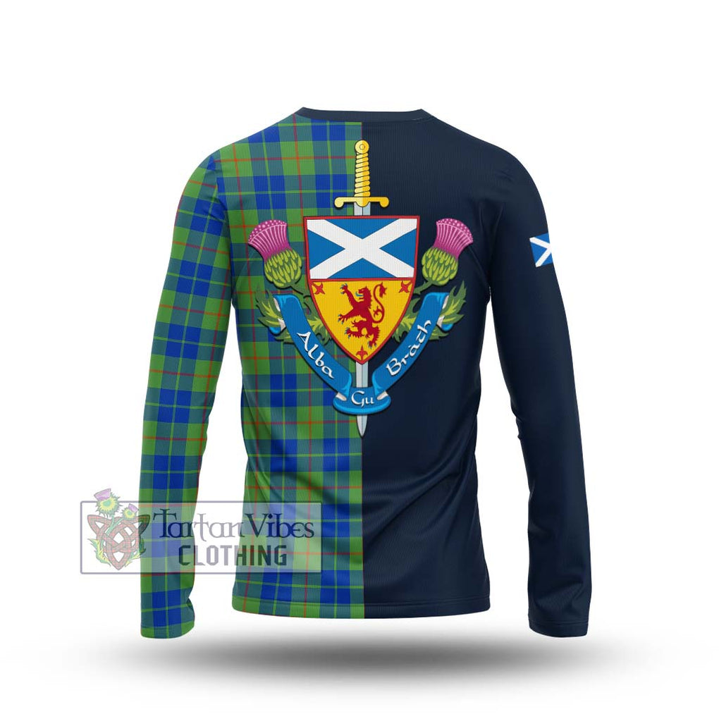 Tartan Vibes Clothing Barclay Hunting Ancient Tartan Long Sleeve T-Shirt with Scottish Lion Royal Arm Half Style