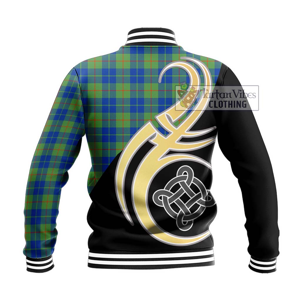 Barclay Hunting Ancient Tartan Baseball Jacket with Family Crest and Celtic Symbol Style - Tartan Vibes Clothing