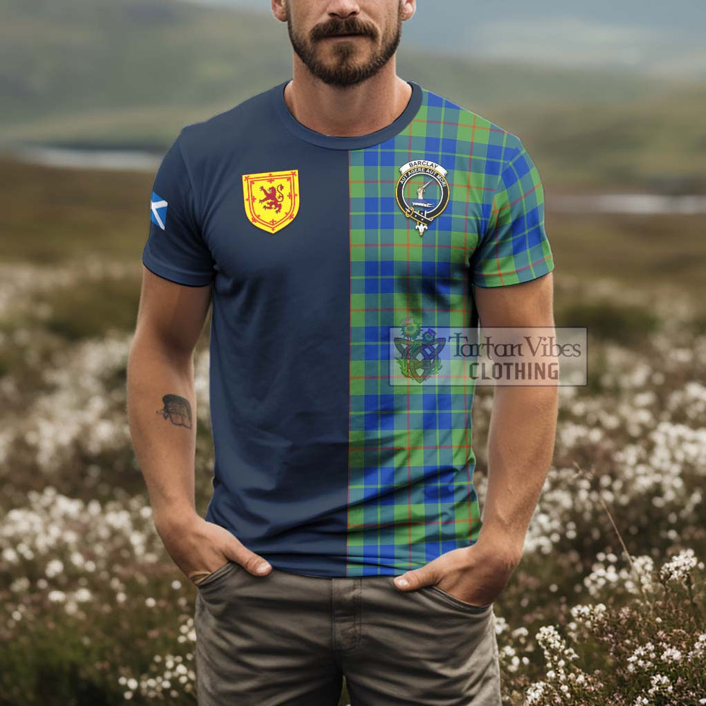 Tartan Vibes Clothing Barclay Hunting Ancient Tartan T-Shirt Alba with Scottish Lion Royal Arm Half Style