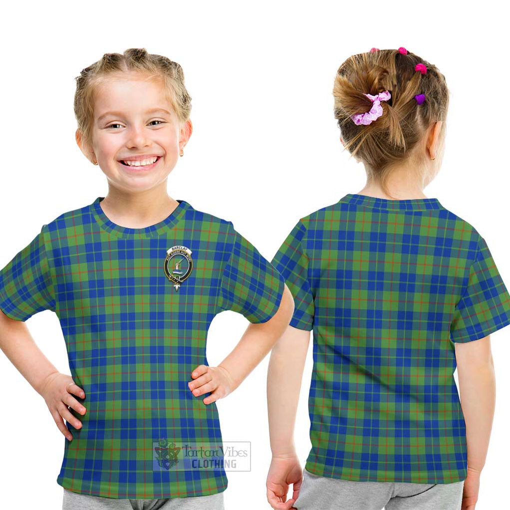 Barclay Hunting Ancient Tartan Kid T-Shirt with Family Crest - Tartanvibesclothing Shop