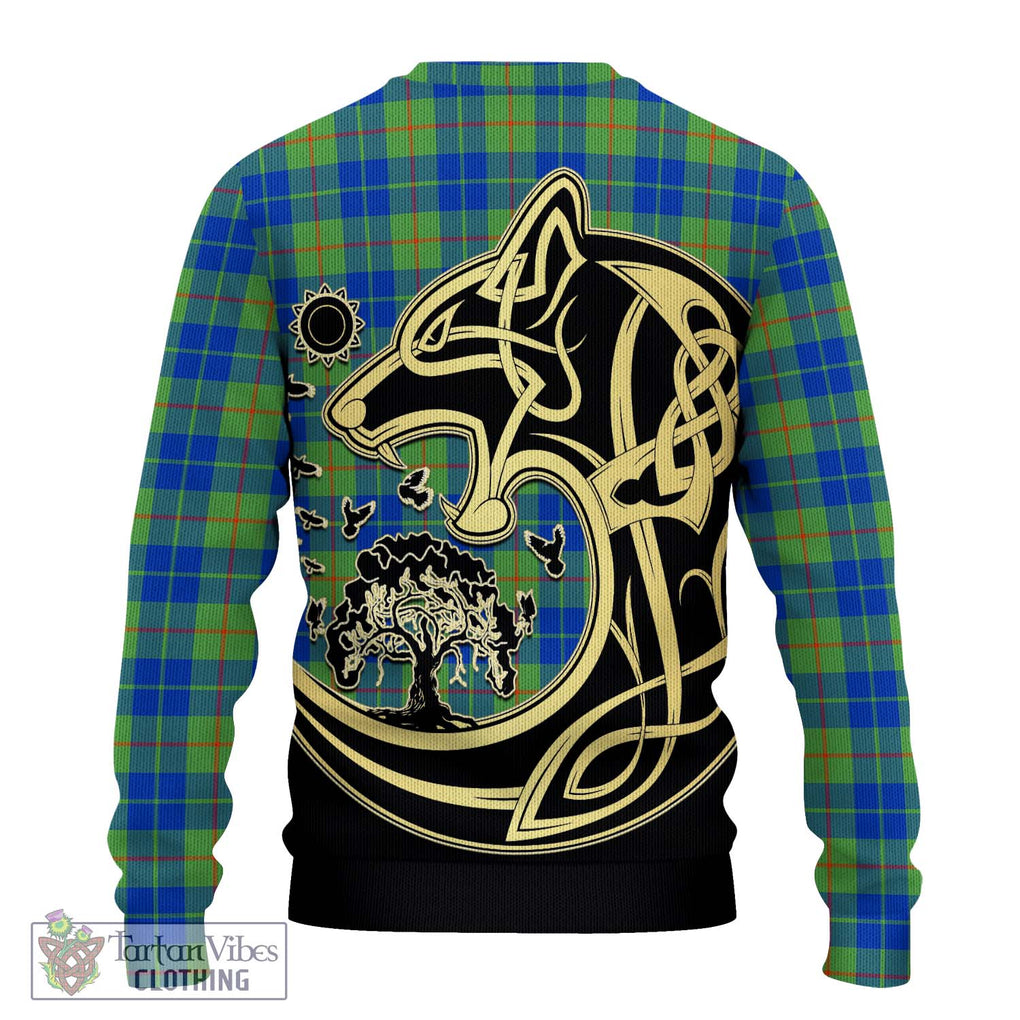 Barclay Hunting Ancient Tartan Knitted Sweater with Family Crest Celtic Wolf Style - Tartan Vibes Clothing