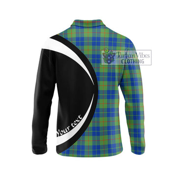 Barclay Hunting Ancient Tartan Long Sleeve Polo Shirt with Family Crest Circle Style