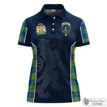 Barclay Hunting Ancient Tartan Women's Polo Shirt with Family Crest and Lion Rampant Vibes Sport Style