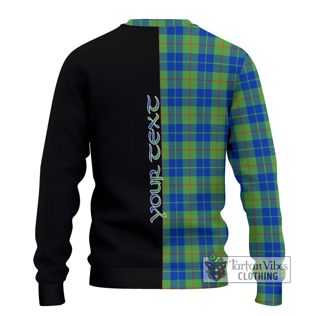 Barclay Hunting Ancient Tartan Knitted Sweater with Family Crest and Half Of Me Style - Tartanvibesclothing Shop