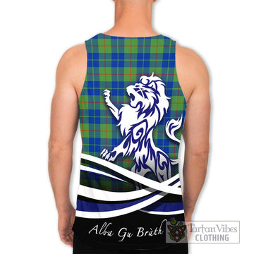 Barclay Hunting Ancient Tartan Men's Tank Top with Alba Gu Brath Regal Lion Emblem