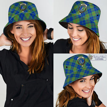 Barclay Hunting Ancient Tartan Bucket Hat with Family Crest