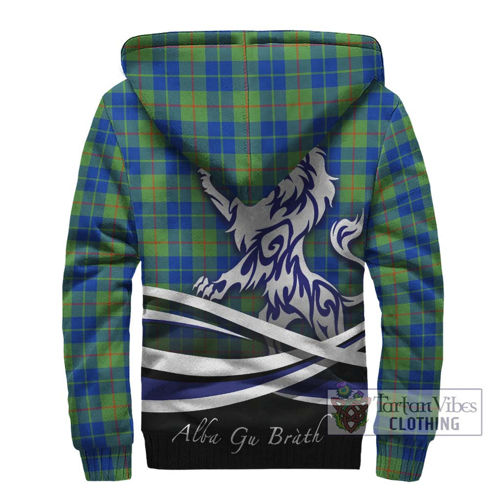 Barclay Hunting Ancient Tartan Sherpa Hoodie with Alba Gu Brath Regal Lion Emblem - Tartanvibesclothing Shop