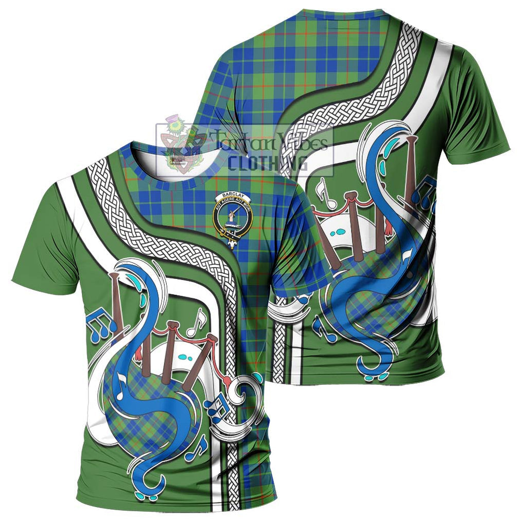 Barclay Hunting Ancient Tartan T-Shirt with Epic Bagpipe Style - Tartanvibesclothing Shop