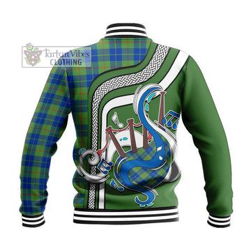 Barclay Hunting Ancient Tartan Baseball Jacket with Epic Bagpipe Style