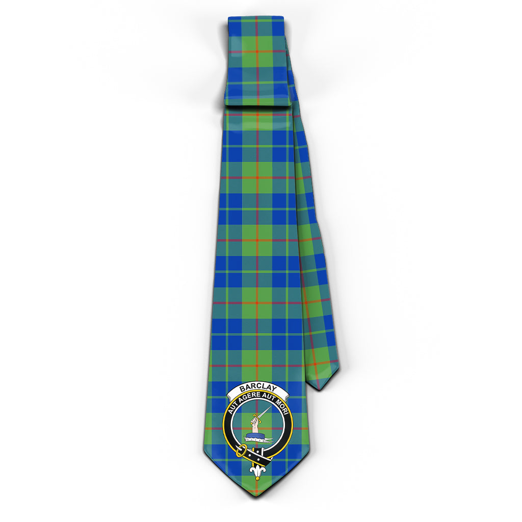 Barclay Hunting Ancient Tartan Classic Necktie with Family Crest - Tartan Vibes Clothing