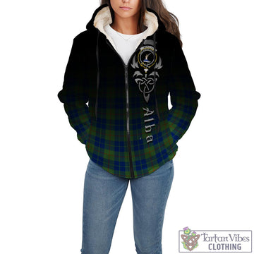 Barclay Hunting Ancient Tartan Sherpa Hoodie Featuring Alba Gu Brath Family Crest Celtic Inspired