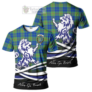 Barclay Hunting Ancient Tartan Cotton T-shirt with Alba Gu Brath Regal Lion Emblem