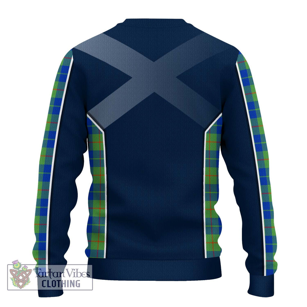 Barclay Hunting Ancient Tartan Knitted Sweater with Family Crest and Lion Rampant Vibes Sport Style - Tartan Vibes Clothing