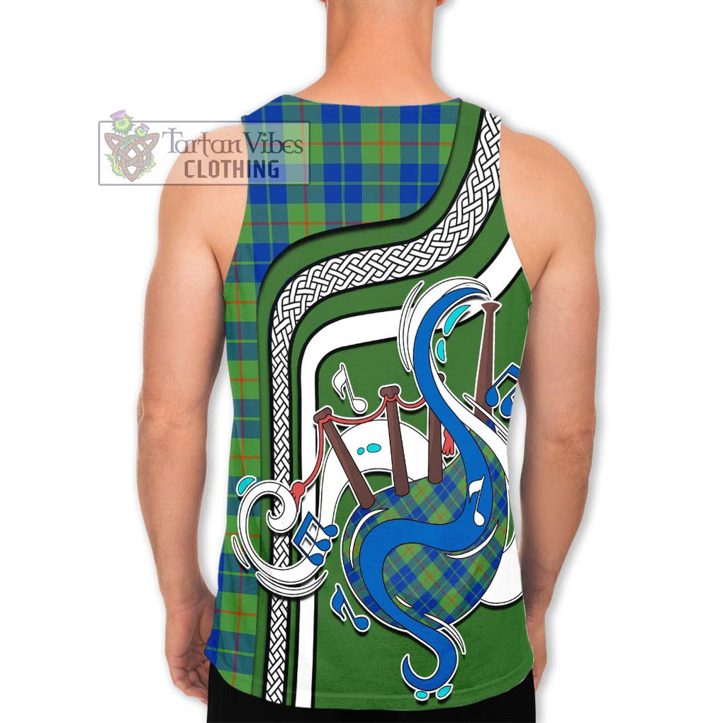 Barclay Hunting Ancient Tartan Men's Tank Top with Epic Bagpipe Style - Tartanvibesclothing Shop