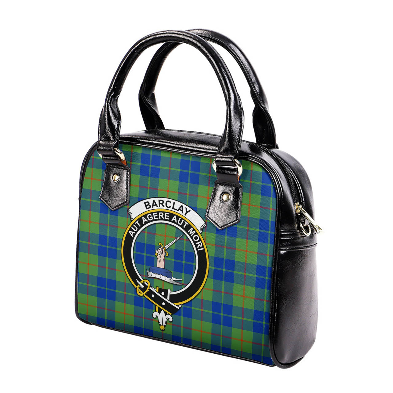 Barclay Hunting Ancient Tartan Shoulder Handbags with Family Crest - Tartanvibesclothing