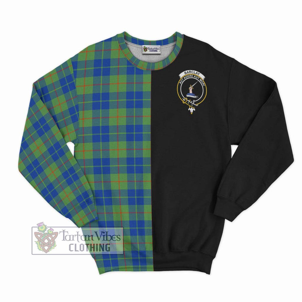 Barclay Hunting Ancient Tartan Sweatshirt with Family Crest and Half Of Me Style - Tartanvibesclothing Shop