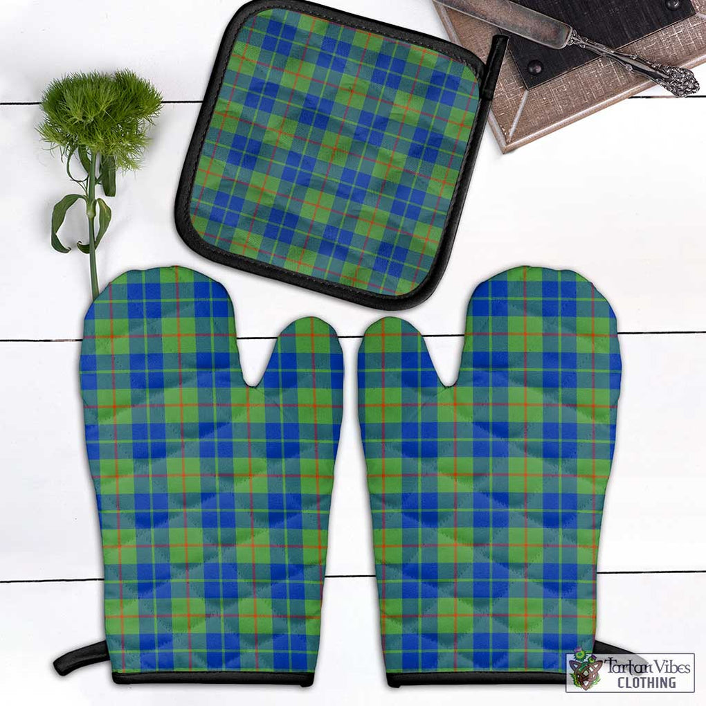 Barclay Hunting Ancient Tartan Combo Oven Mitt & Pot-Holder Combo 1 Oven Mitt & 1 Pot-Holder Black - Tartan Vibes Clothing