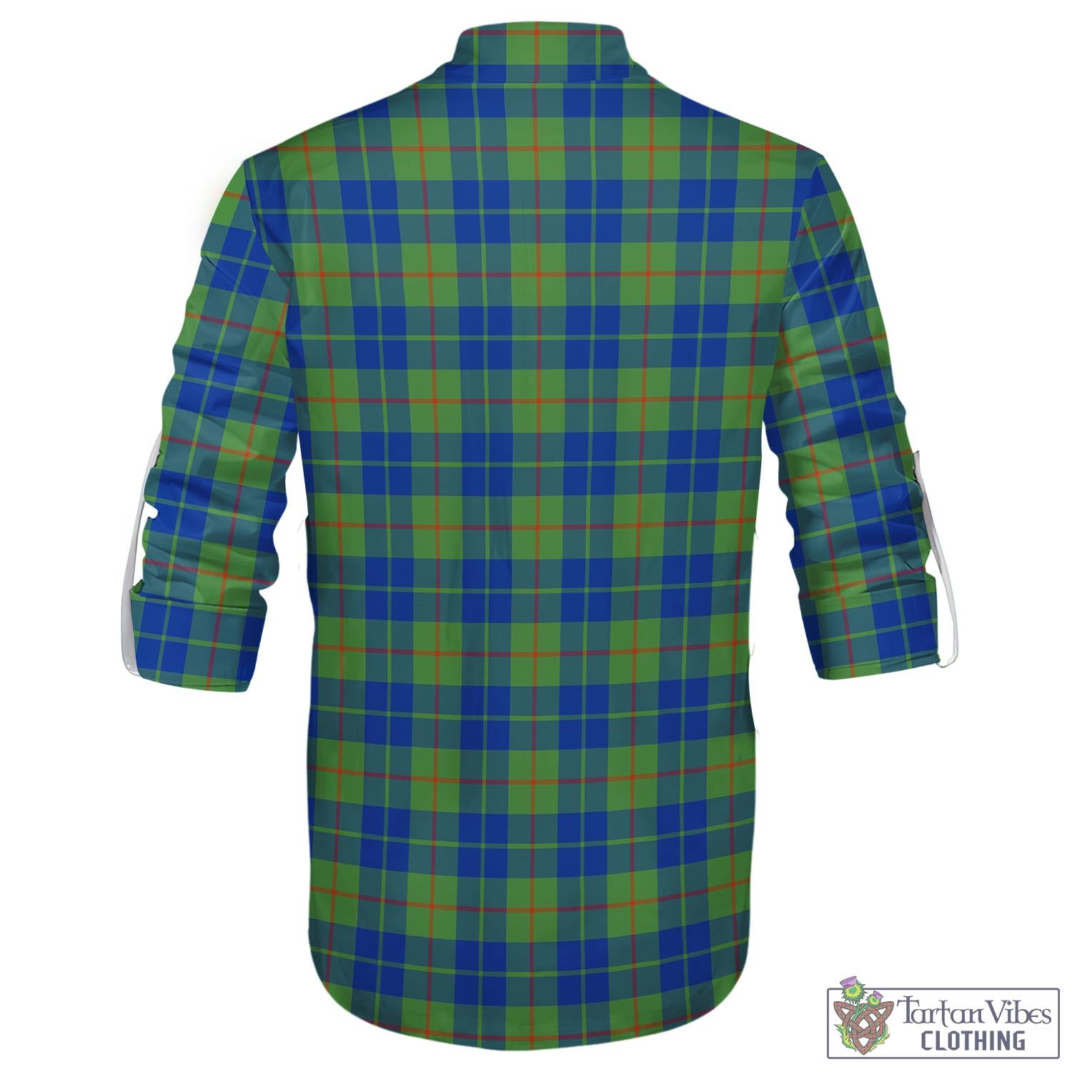 Tartan Vibes Clothing Barclay Hunting Ancient Tartan Men's Scottish Traditional Jacobite Ghillie Kilt Shirt with Family Crest