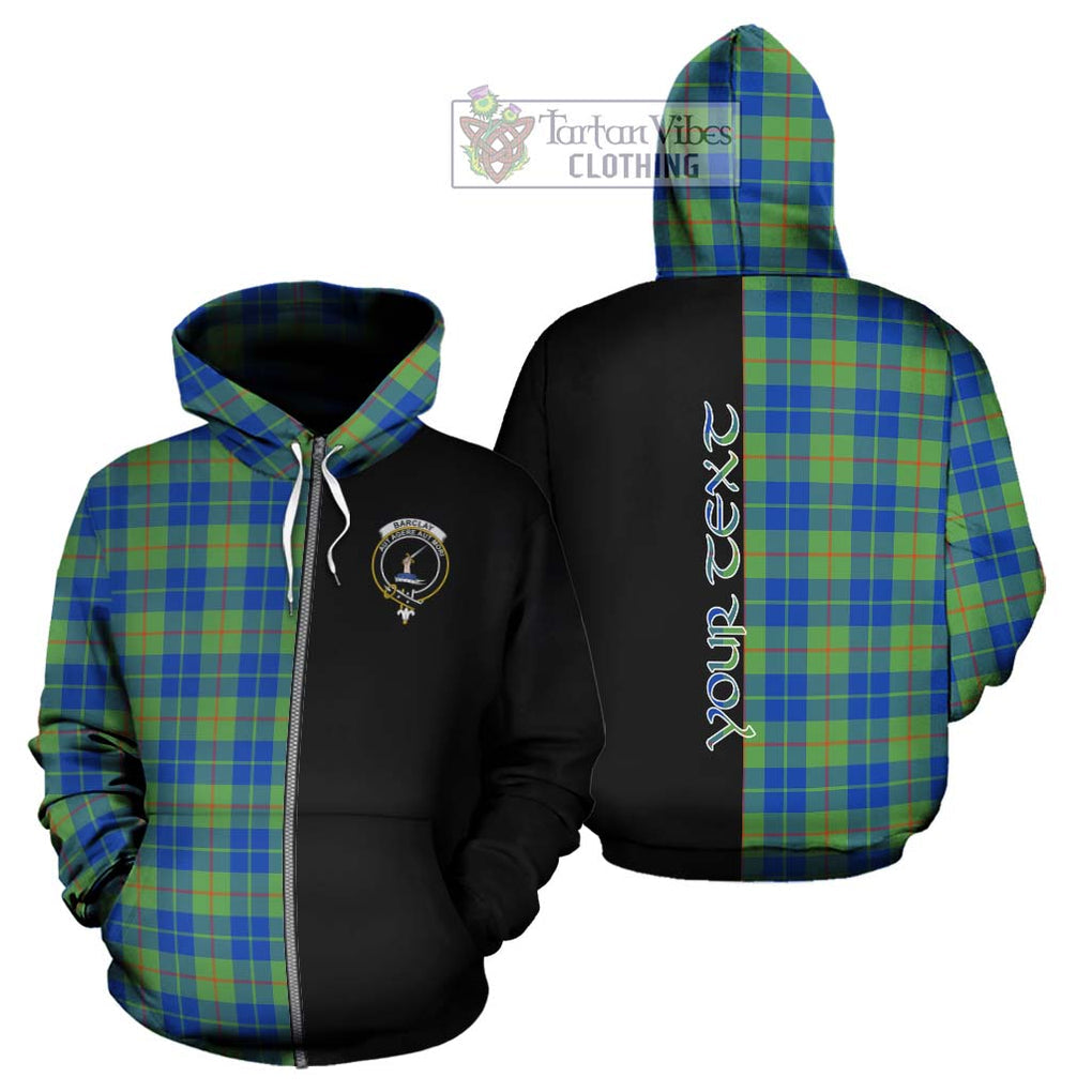 Barclay Hunting Ancient Tartan Hoodie with Family Crest and Half Of Me Style - Tartanvibesclothing Shop