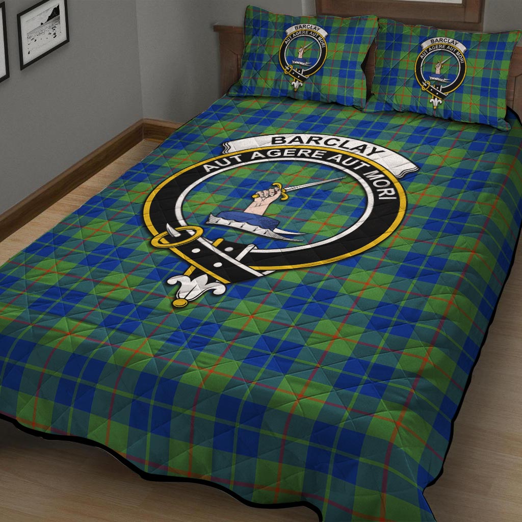 Barclay Hunting Ancient Tartan Quilt Bed Set with Family Crest - Tartan Vibes Clothing