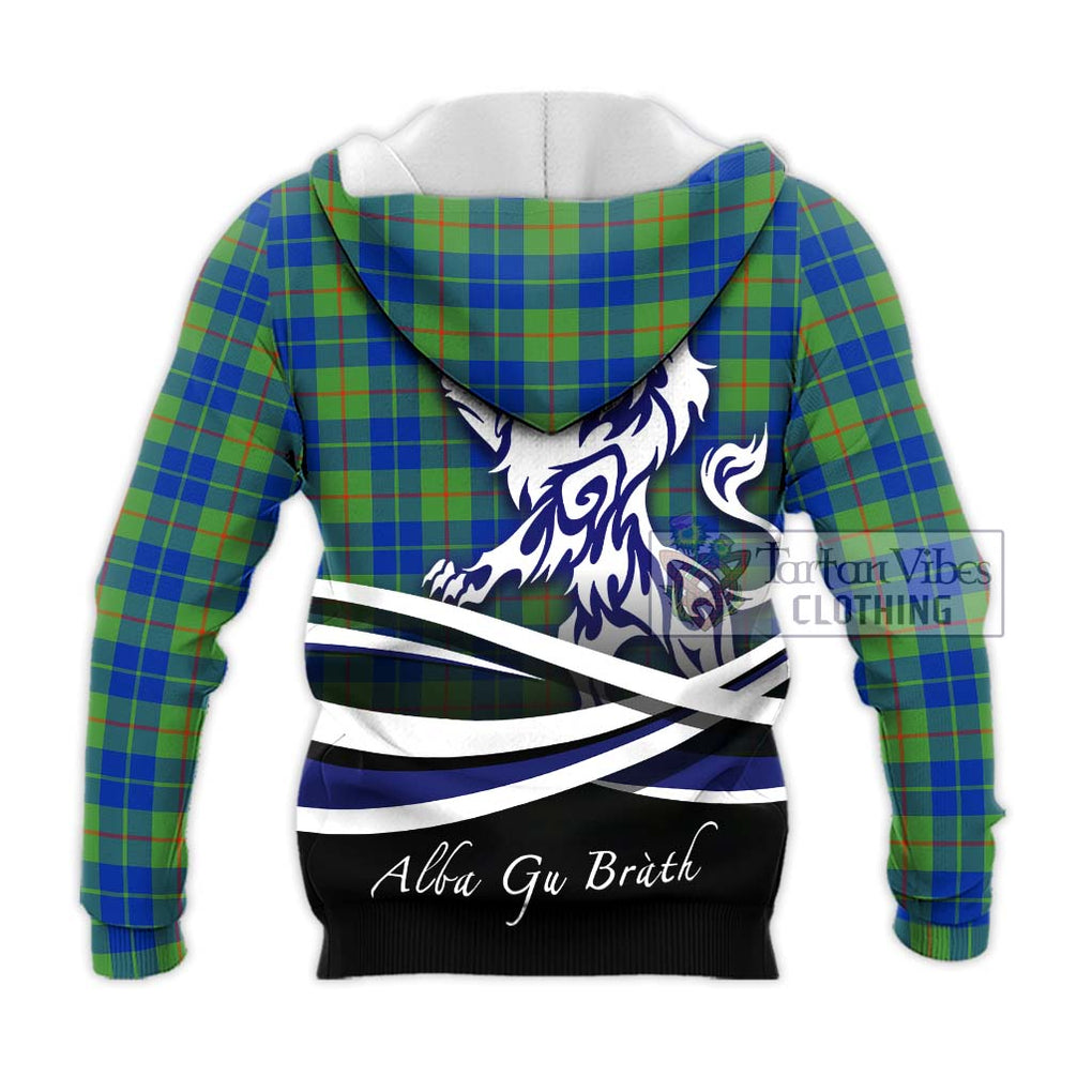 Barclay Hunting Ancient Tartan Knitted Hoodie with Alba Gu Brath Regal Lion Emblem - Tartanvibesclothing Shop