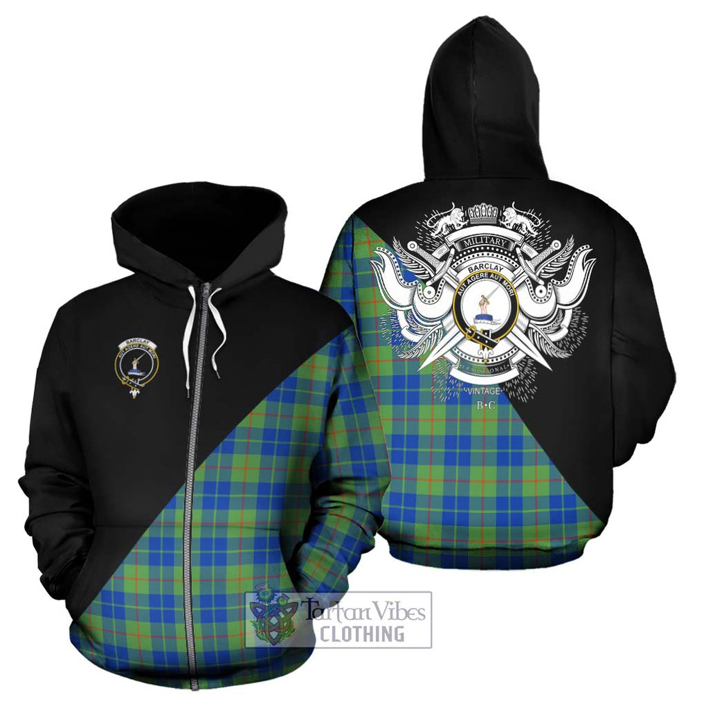 Barclay Hunting Ancient Tartan Hoodie with Family Crest and Military Logo Style - Tartanvibesclothing Shop