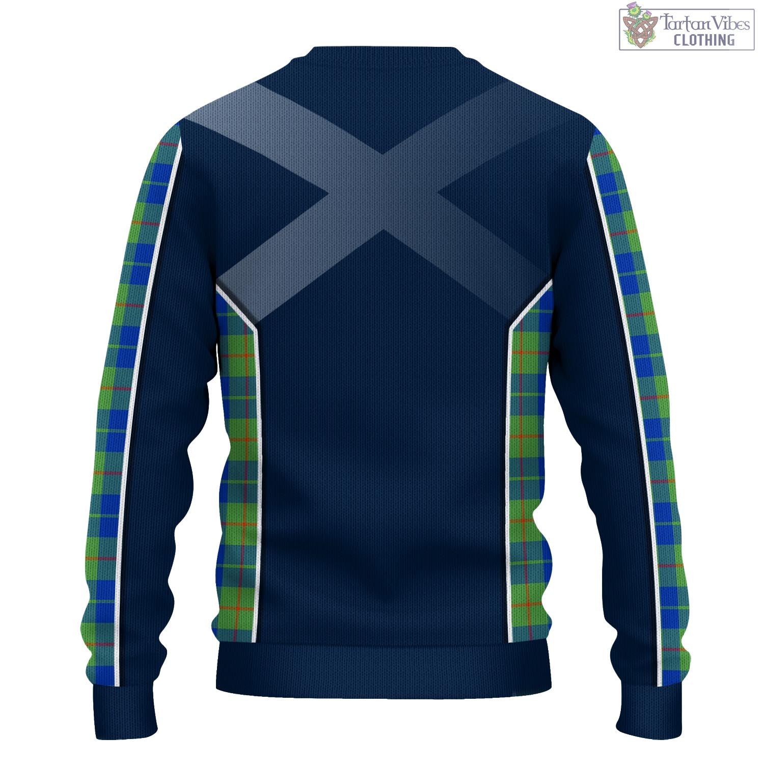 Tartan Vibes Clothing Barclay Hunting Ancient Tartan Knitted Sweatshirt with Family Crest and Scottish Thistle Vibes Sport Style