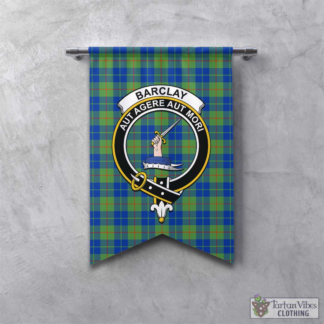 Tartan Vibes Clothing Barclay Hunting Ancient Tartan Gonfalon, Tartan Banner with Family Crest