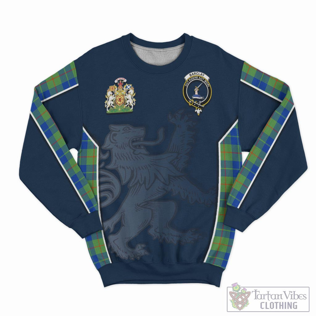 Tartan Vibes Clothing Barclay Hunting Ancient Tartan Sweater with Family Crest and Lion Rampant Vibes Sport Style