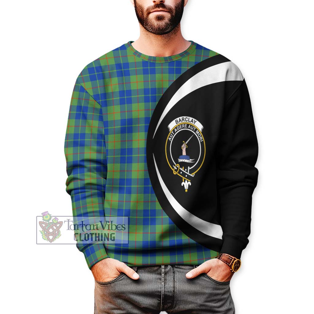 Barclay Hunting Ancient Tartan Sweatshirt with Family Crest Circle Style - Tartan Vibes Clothing