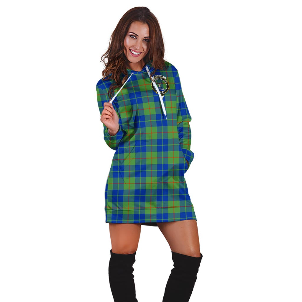 Barclay Hunting Ancient Tartan Hoodie Dress with Family Crest - Tartan Vibes Clothing