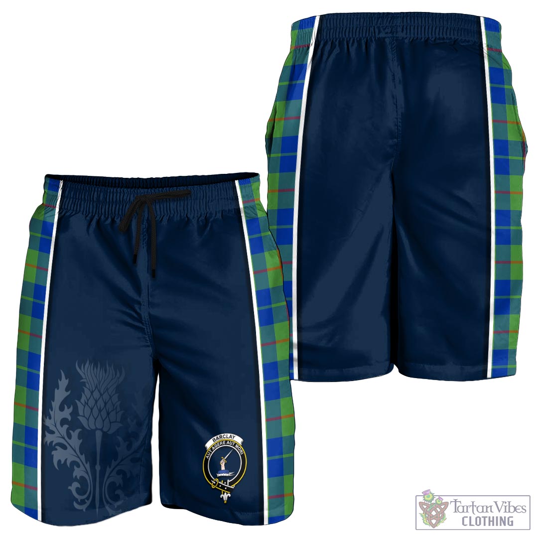 Tartan Vibes Clothing Barclay Hunting Ancient Tartan Men's Shorts with Family Crest and Scottish Thistle Vibes Sport Style