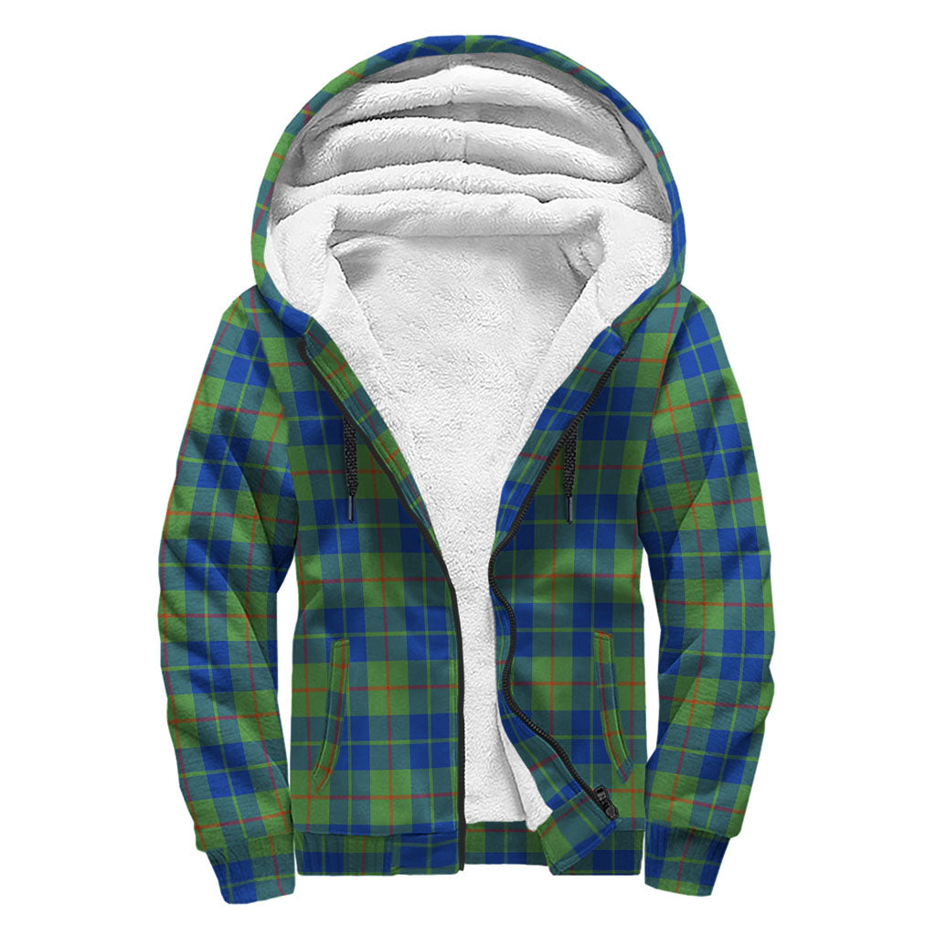 Barclay Hunting Ancient Tartan Sherpa Hoodie with Family Crest - Tartanvibesclothing